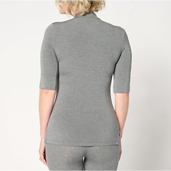 Cuddl Duds Charcoal Mock Neck Top - Picture 3 of 9